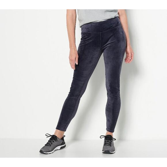 A293100 CUDDL DUDS Double Plush Velour Leggings Carbon Grey 1X - Picture 6 of 7